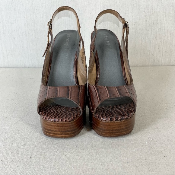 Jeffrey Campbell Michlene Leather Sling Back Peep Toe Platform Pumps - Size 9.5 - Picture 4 of 13